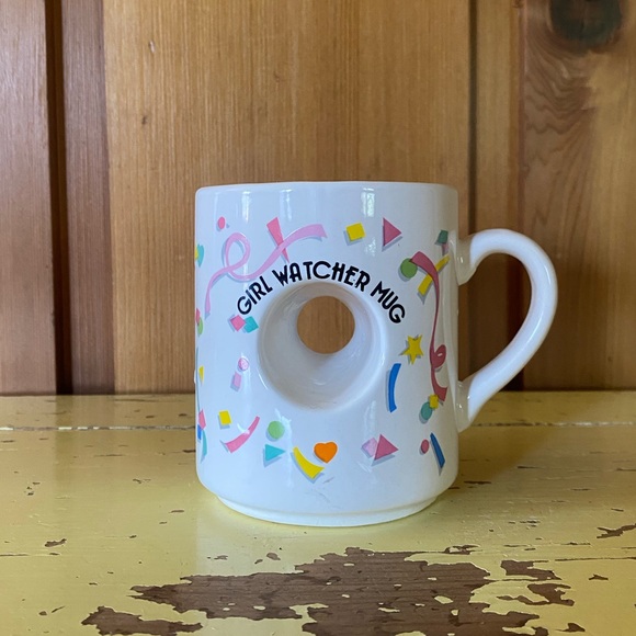 Vintage Novelty Made In Japan Girl Watcher Mug - Picture 2 of 3